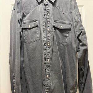Men's Gray Casual Button Down Shirt